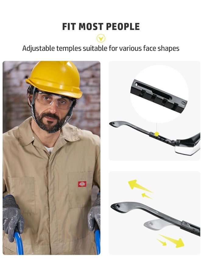 3 Pack Safety Glasses For Men And Women, Scratch Resistant Clear Wraparound Lenses, Adjustable Lab Goggles, UV Protection - Image 3